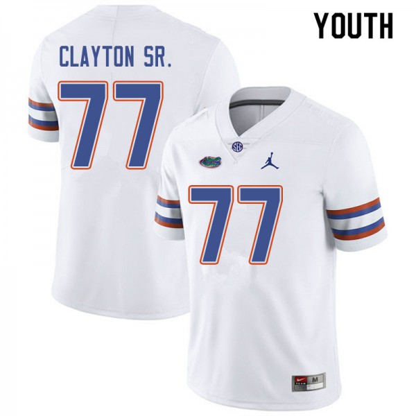 Jordan Brand Youth #77 Antonneous Clayton Sr. Florida Gators College Football Jerseys White